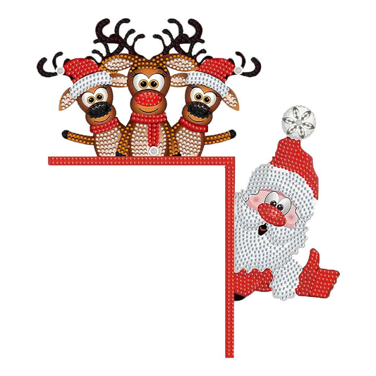 DIY Xmas Diamond Art Door Frame Decoration Door Corner Pendants for Feiend Gifts