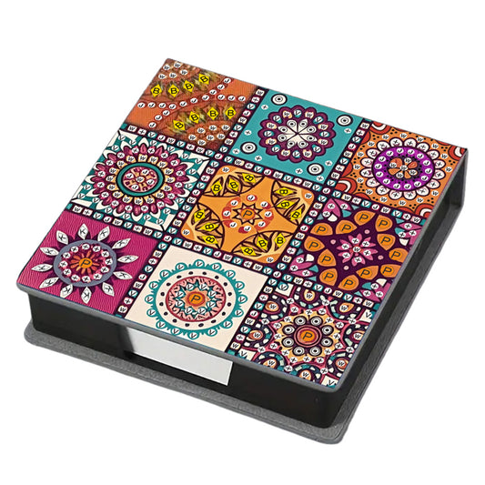 5D DIY Leather Diamond Art Note Box with 160 Sheets Paper for Desktop Decoration
