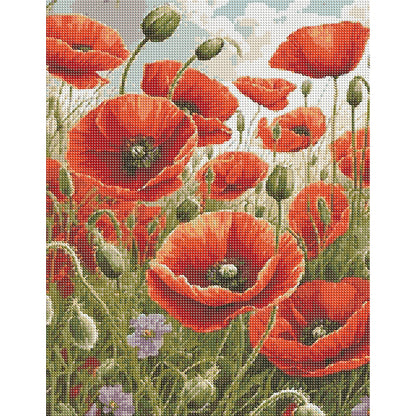Poppy Bush - Full Round Drill Diamond Painting 40*50CM