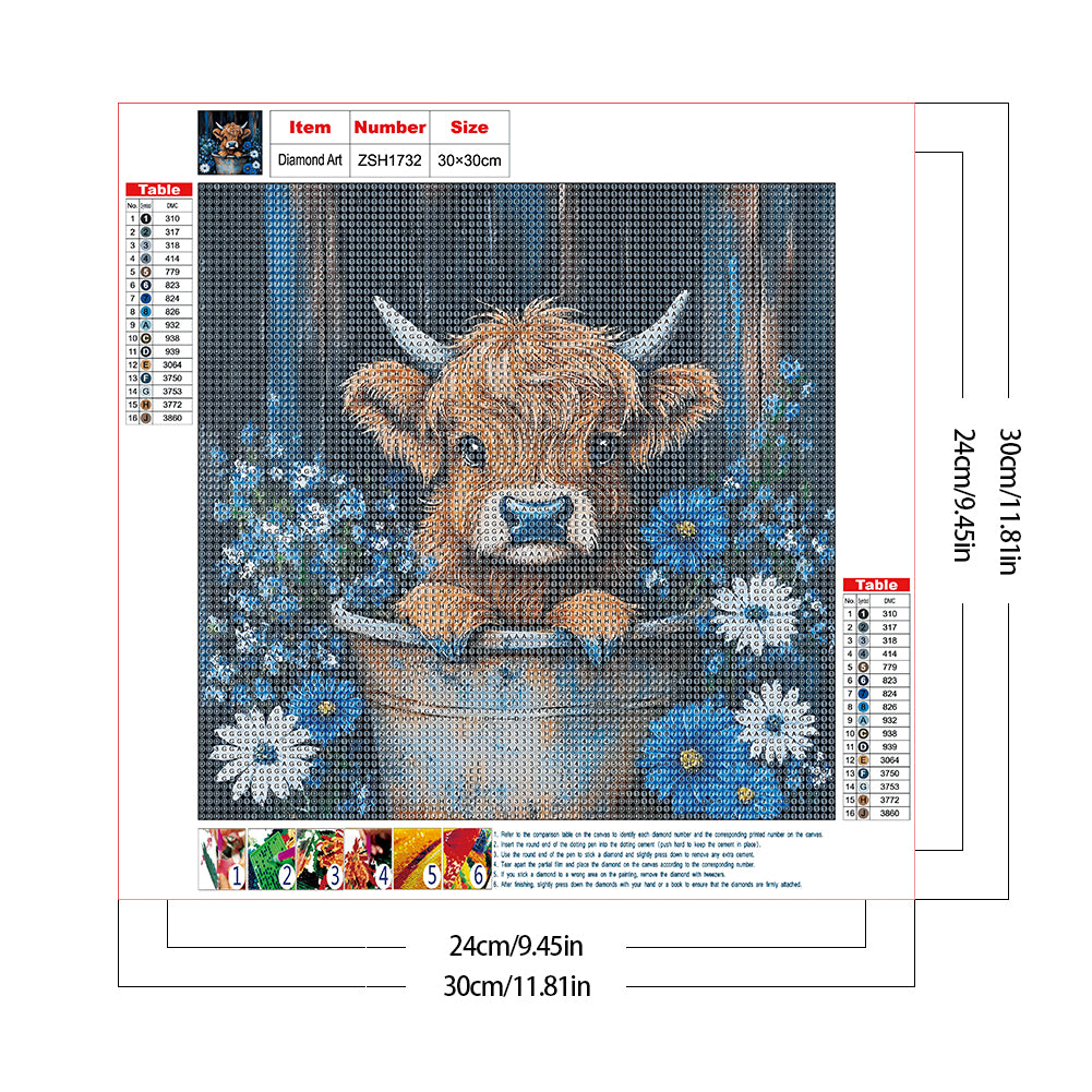 Iron Bucket Yak - Full Round Drill Diamond Painting 30*30CM
