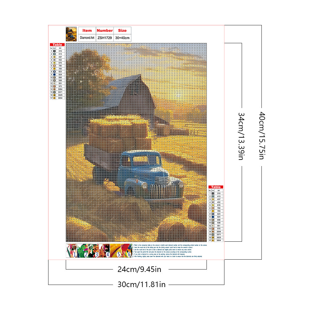 Grass Truck - Full Round Drill Diamond Painting 30*40CM