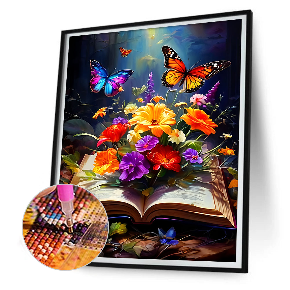 Flower Book - Full Round Drill Diamond Painting 30*40CM