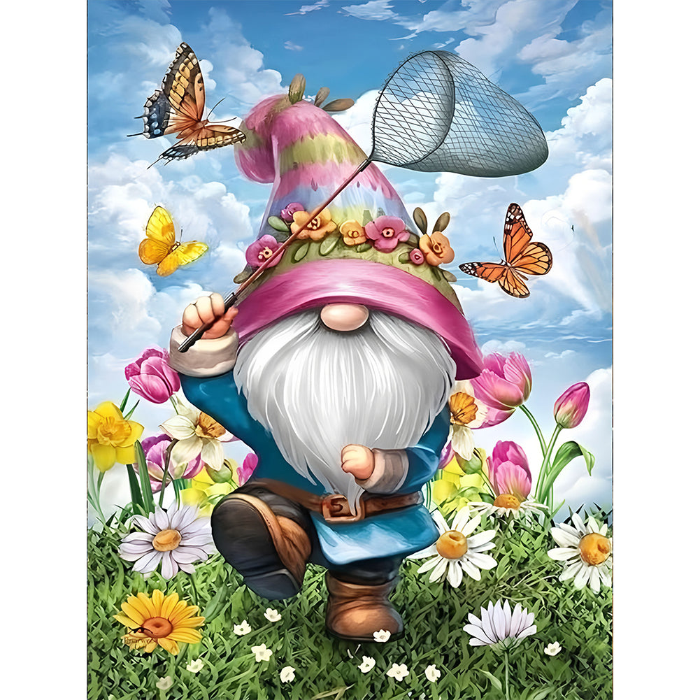 Daisy Gnome - Full Round Drill Diamond Painting 30*40CM