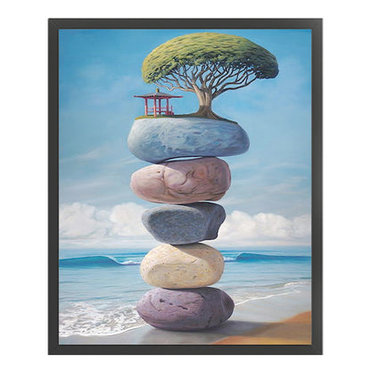Stones On The Seaside - 11CT Stamped Cross Stitch 40*50CM