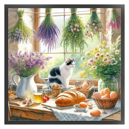 Bakery Kitten - 11CT Stamped Cross Stitch 45*45CM