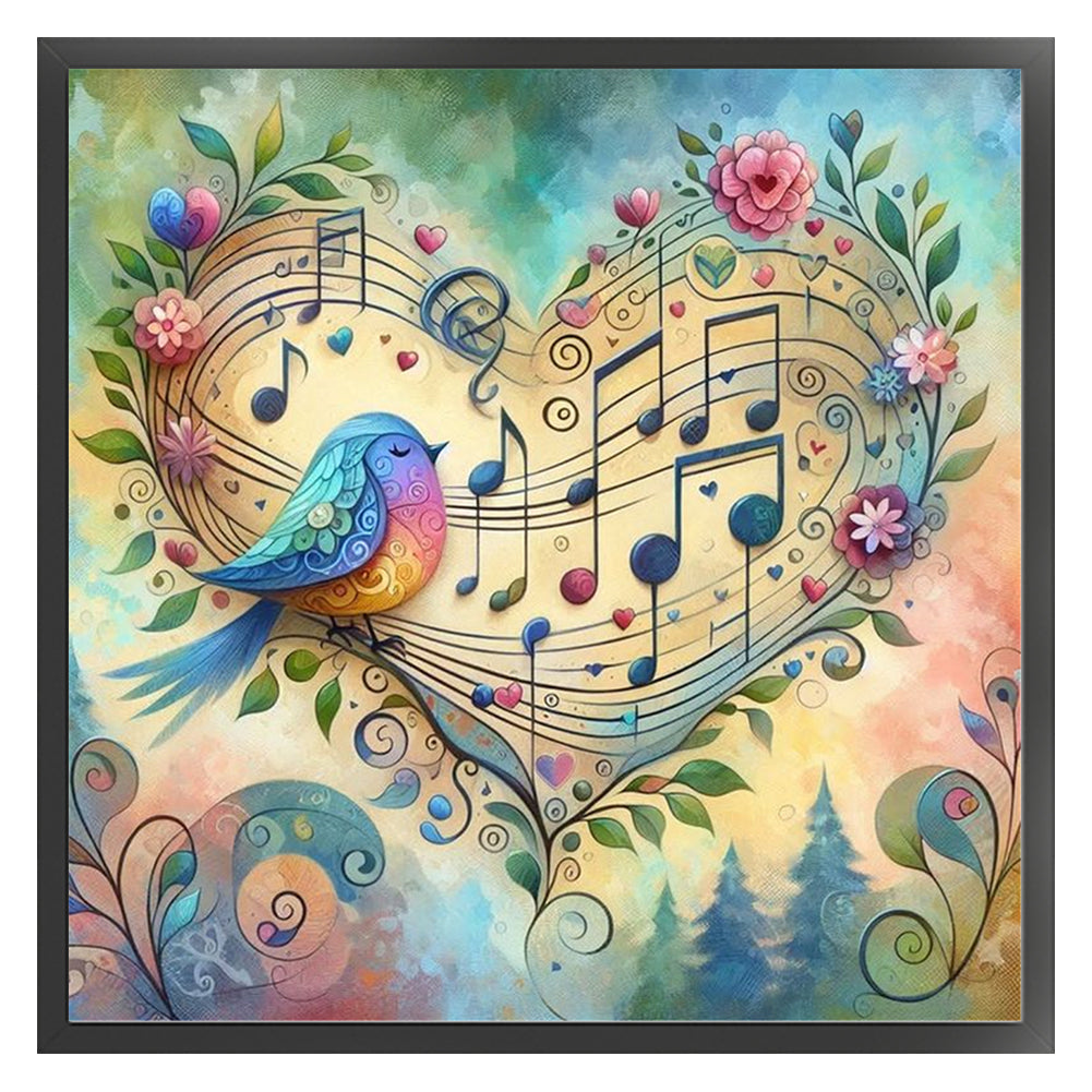 Love Note Bird - 11CT Stamped Cross Stitch 45*45CM