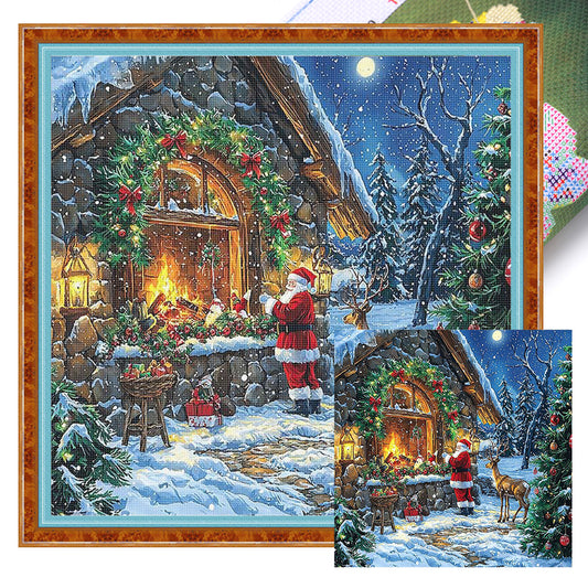 Christmas Eve - 11CT Stamped Cross Stitch 50*50CM