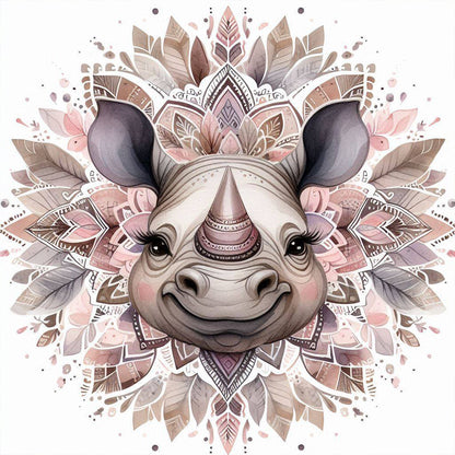 Mandala Rhino - Full Round Drill Diamond Painting 30*30CM