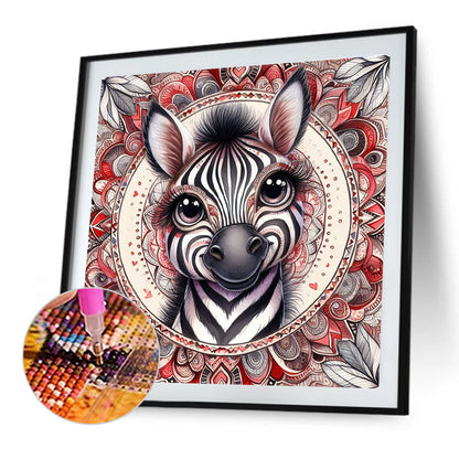 Mandala Zebra - Full Round Drill Diamond Painting 30*30CM