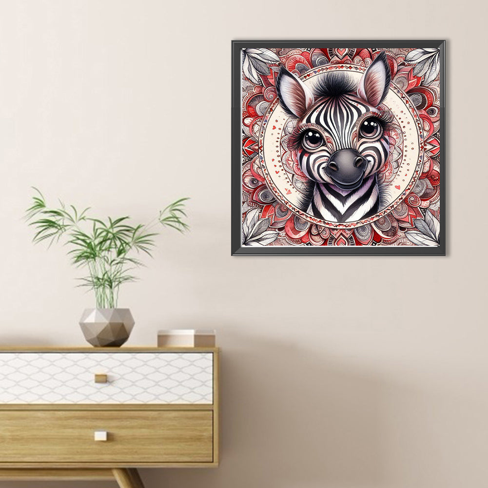 Mandala Zebra - Full Round Drill Diamond Painting 30*30CM