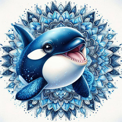 Mandala Shark - Full Round Drill Diamond Painting 30*30CM