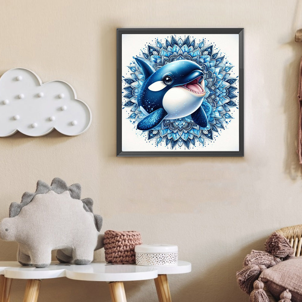 Mandala Shark - Full Round Drill Diamond Painting 30*30CM
