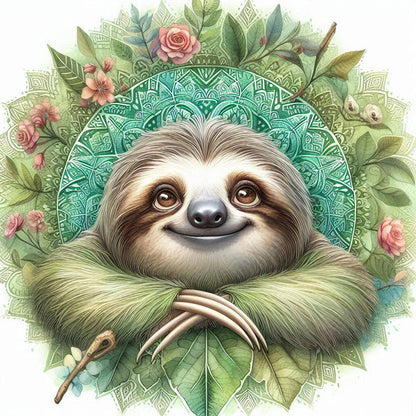 Mandala Sloth - Full Round Drill Diamond Painting 30*30CM