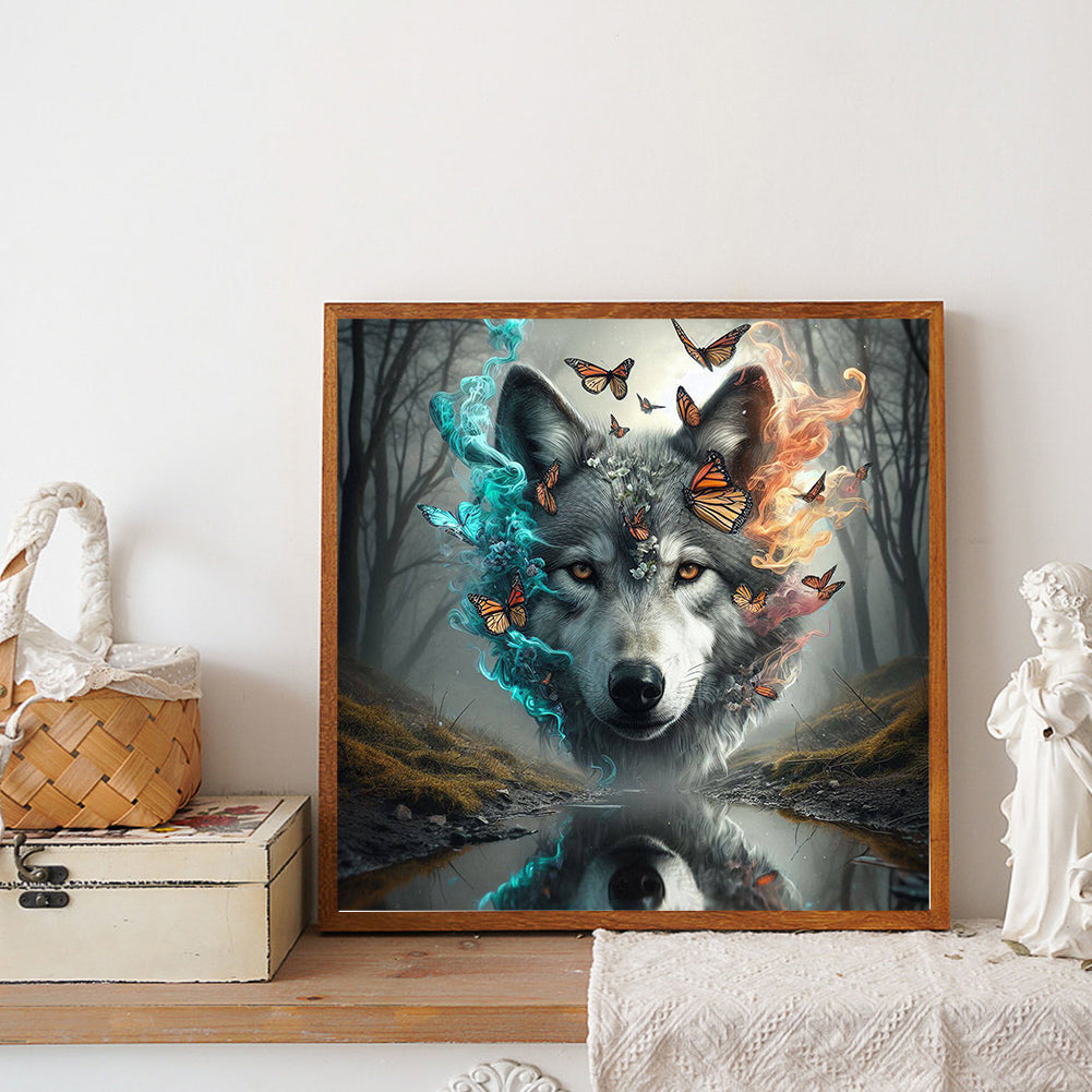 Butterfly Wolf - Full Round Drill Diamond Painting 30*30CM
