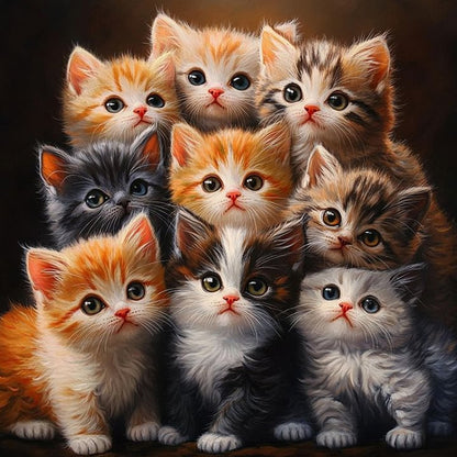 Cat - Full Round Drill Diamond Painting 40*40CM