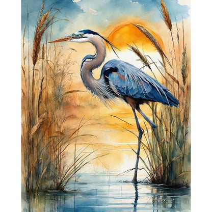 Red-Crowned Crane - Full Round Drill Diamond Painting 40*50CM