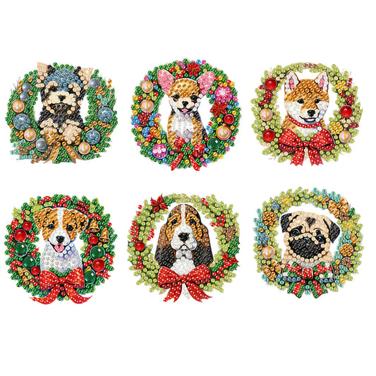 6PCS 2D Flat DIY Diamond Art Refrigerator Magnet Sticker for Home Kitchen Decor