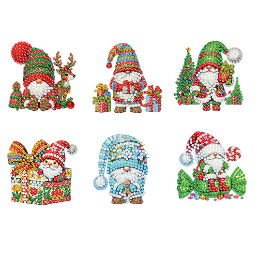 6PCS 2D Flat DIY Diamond Art Refrigerator Magnet Sticker for Home Kitchen Decor