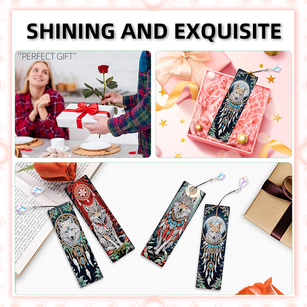 8Pcs Colored Patterns DIY Diamond Painting Art Bookmarks for Reading Enthusiasts