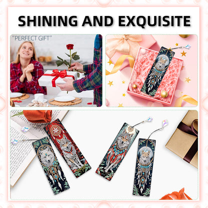 8Pcs Colored Patterns DIY Diamond Painting Art Bookmarks for Reading Enthusiasts