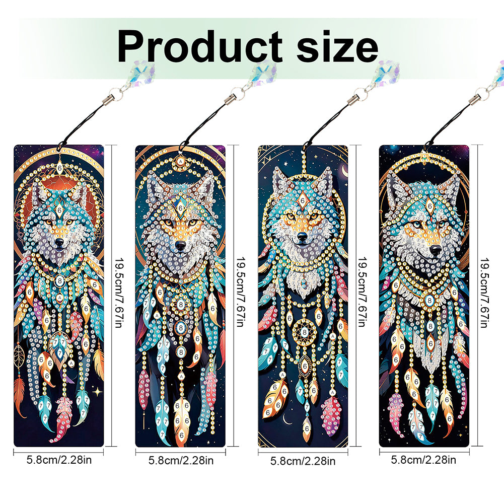 8Pcs Colored Patterns DIY Diamond Painting Art Bookmarks for Reading Enthusiasts