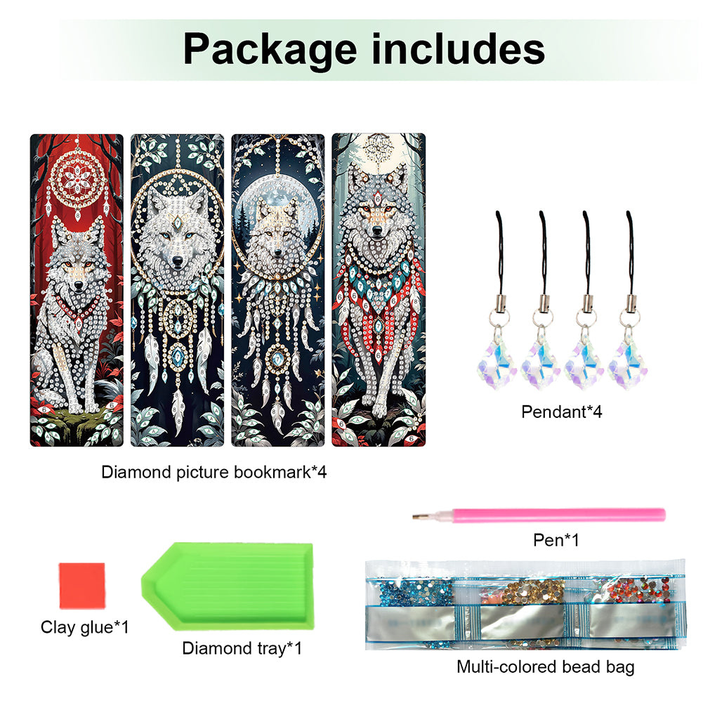 8Pcs Colored Patterns DIY Diamond Painting Art Bookmarks for Reading Enthusiasts
