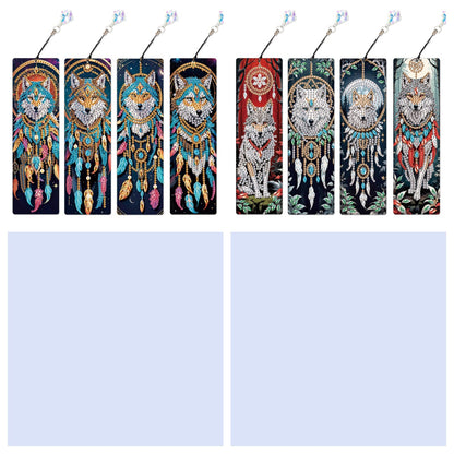 8Pcs Colored Patterns DIY Diamond Painting Art Bookmarks for Reading Enthusiasts