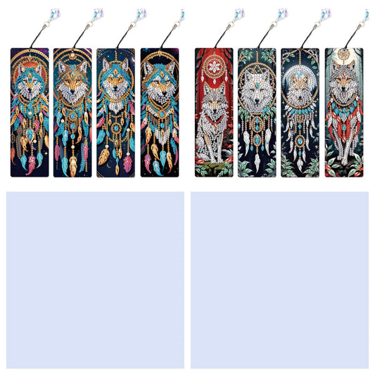 8Pcs Colored Patterns DIY Diamond Painting Art Bookmarks for Reading Enthusiasts