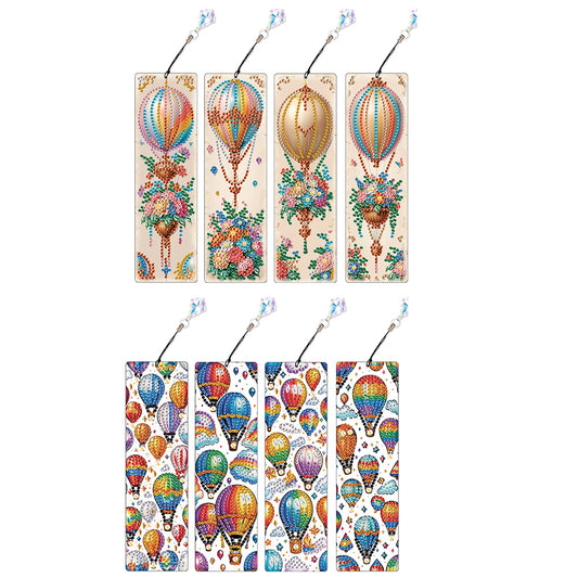 8Pcs Colored Patterns DIY Diamond Painting Art Bookmarks for Reading Enthusiasts