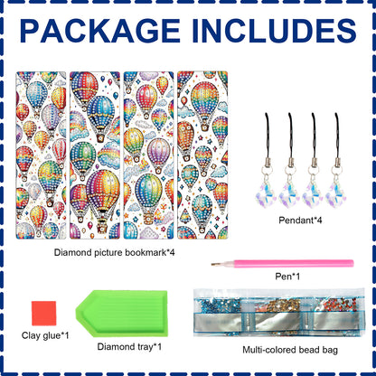 8Pcs Colored Patterns DIY Diamond Painting Art Bookmarks for Reading Enthusiasts