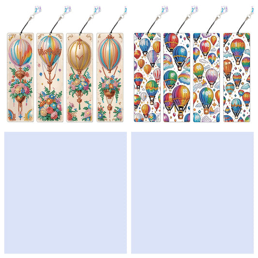 8Pcs Colored Patterns DIY Diamond Painting Art Bookmarks for Reading Enthusiasts