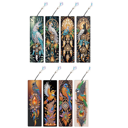 8Pcs Colored Patterns DIY Diamond Painting Art Bookmarks for Reading Enthusiasts