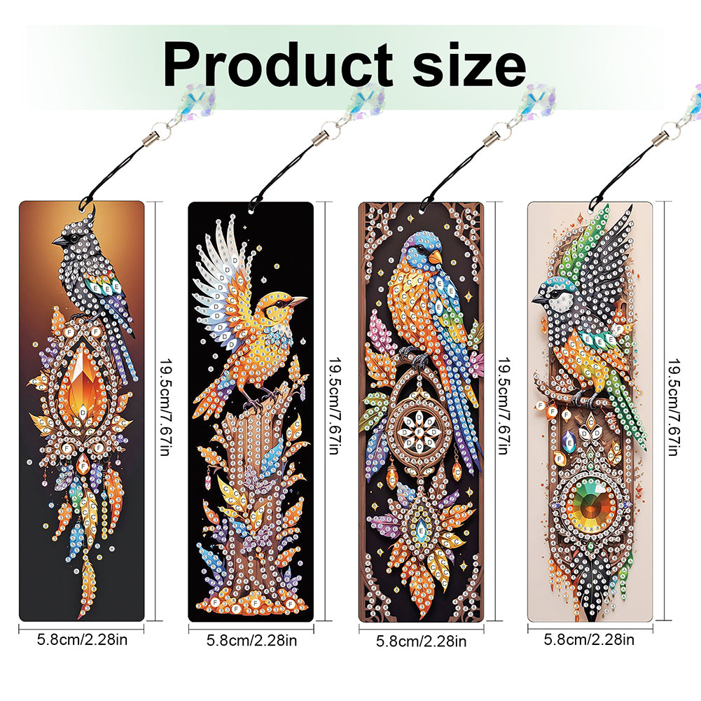 8Pcs Colored Patterns DIY Diamond Painting Art Bookmarks for Reading Enthusiasts