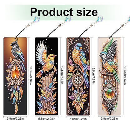 8Pcs Colored Patterns DIY Diamond Painting Art Bookmarks for Reading Enthusiasts