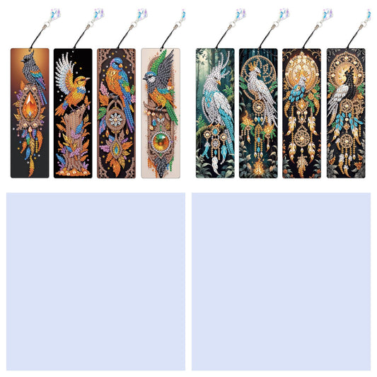 8Pcs Colored Patterns DIY Diamond Painting Art Bookmarks for Reading Enthusiasts