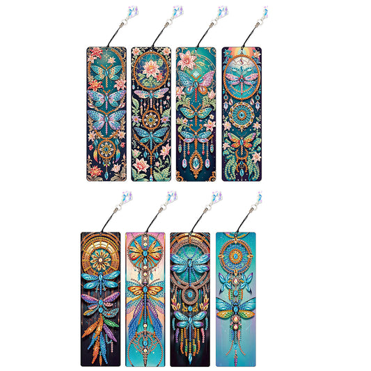 8Pcs Colored Patterns DIY Diamond Painting Art Bookmarks for Reading Enthusiasts