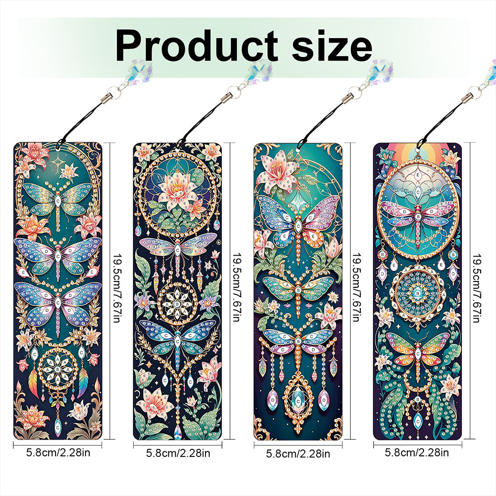 8Pcs Colored Patterns DIY Diamond Painting Art Bookmarks for Reading Enthusiasts