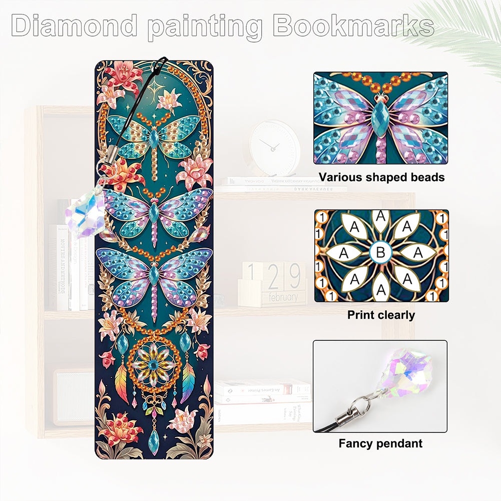 8Pcs Colored Patterns DIY Diamond Painting Art Bookmarks for Reading Enthusiasts