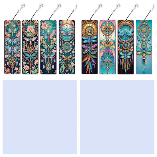 8Pcs Colored Patterns DIY Diamond Painting Art Bookmarks for Reading Enthusiasts