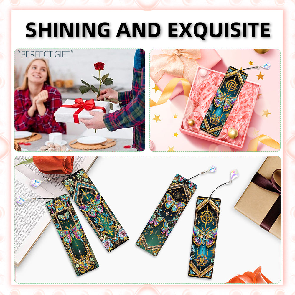 8Pcs Colored Patterns DIY Diamond Painting Art Bookmarks for Reading Enthusiasts