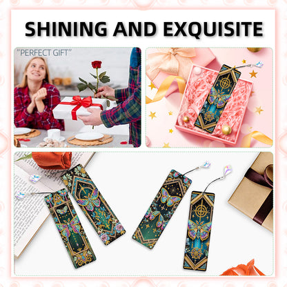 8Pcs Colored Patterns DIY Diamond Painting Art Bookmarks for Reading Enthusiasts
