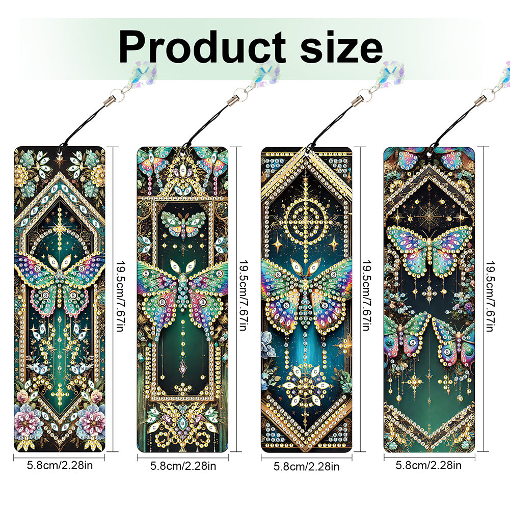 8Pcs Colored Patterns DIY Diamond Painting Art Bookmarks for Reading Enthusiasts