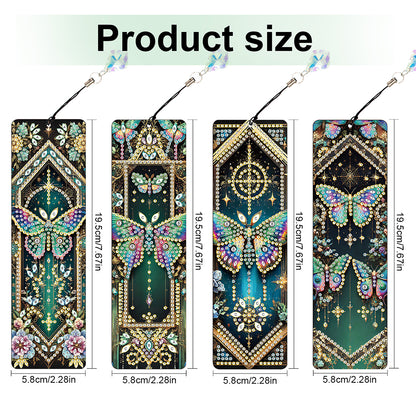 8Pcs Colored Patterns DIY Diamond Painting Art Bookmarks for Reading Enthusiasts