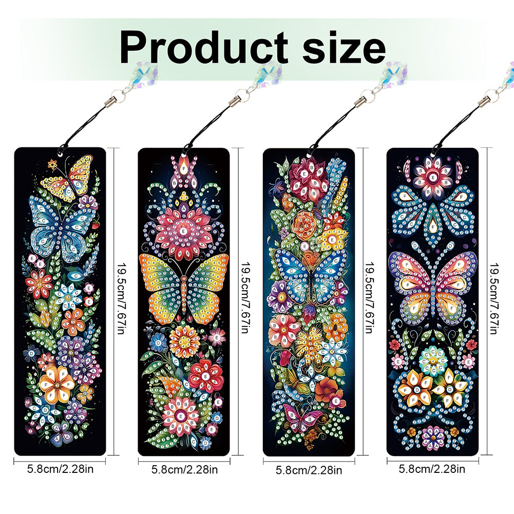 8Pcs Colored Patterns DIY Diamond Painting Art Bookmarks for Reading Enthusiasts