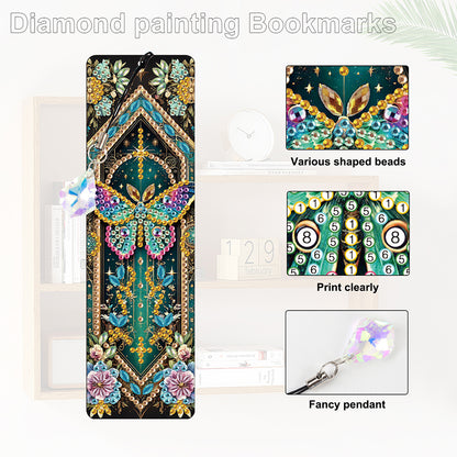 8Pcs Colored Patterns DIY Diamond Painting Art Bookmarks for Reading Enthusiasts
