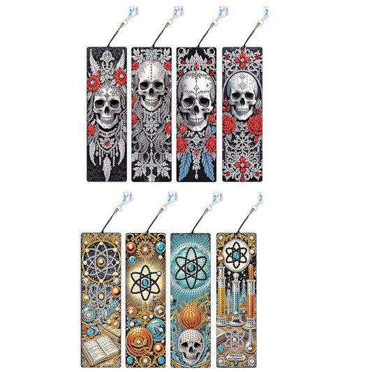 8Pcs Colored Patterns DIY Diamond Painting Art Bookmarks for Reading Enthusiasts