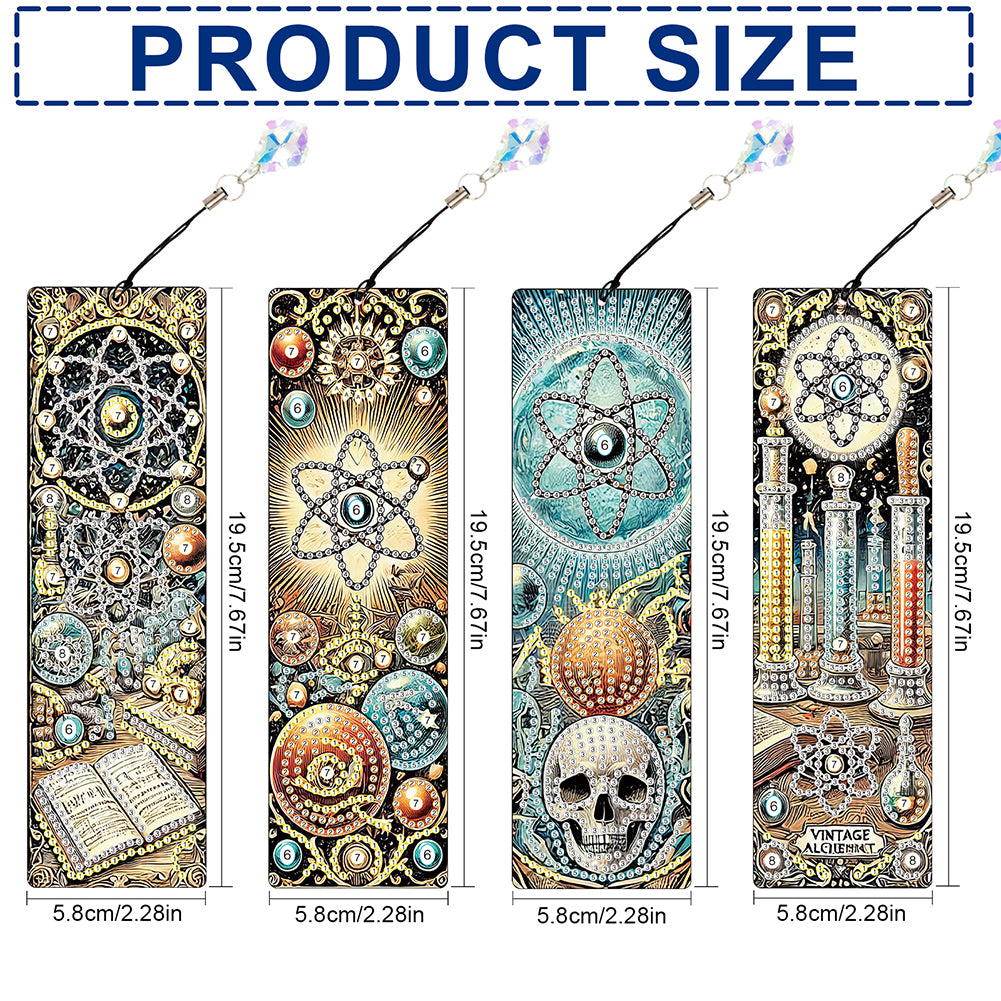 8Pcs Colored Patterns DIY Diamond Painting Art Bookmarks for Reading Enthusiasts
