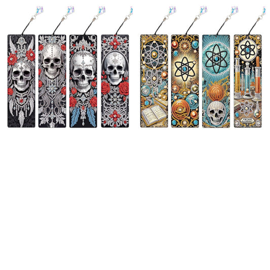 8Pcs Colored Patterns DIY Diamond Painting Art Bookmarks for Reading Enthusiasts