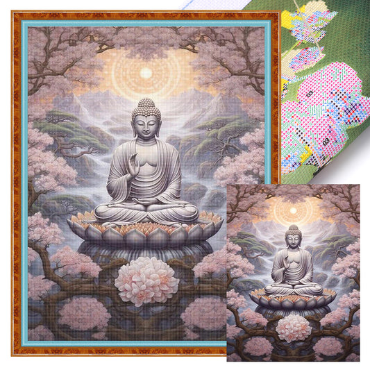Buddha Statue - 11CT Stamped Cross Stitch 40*55CM