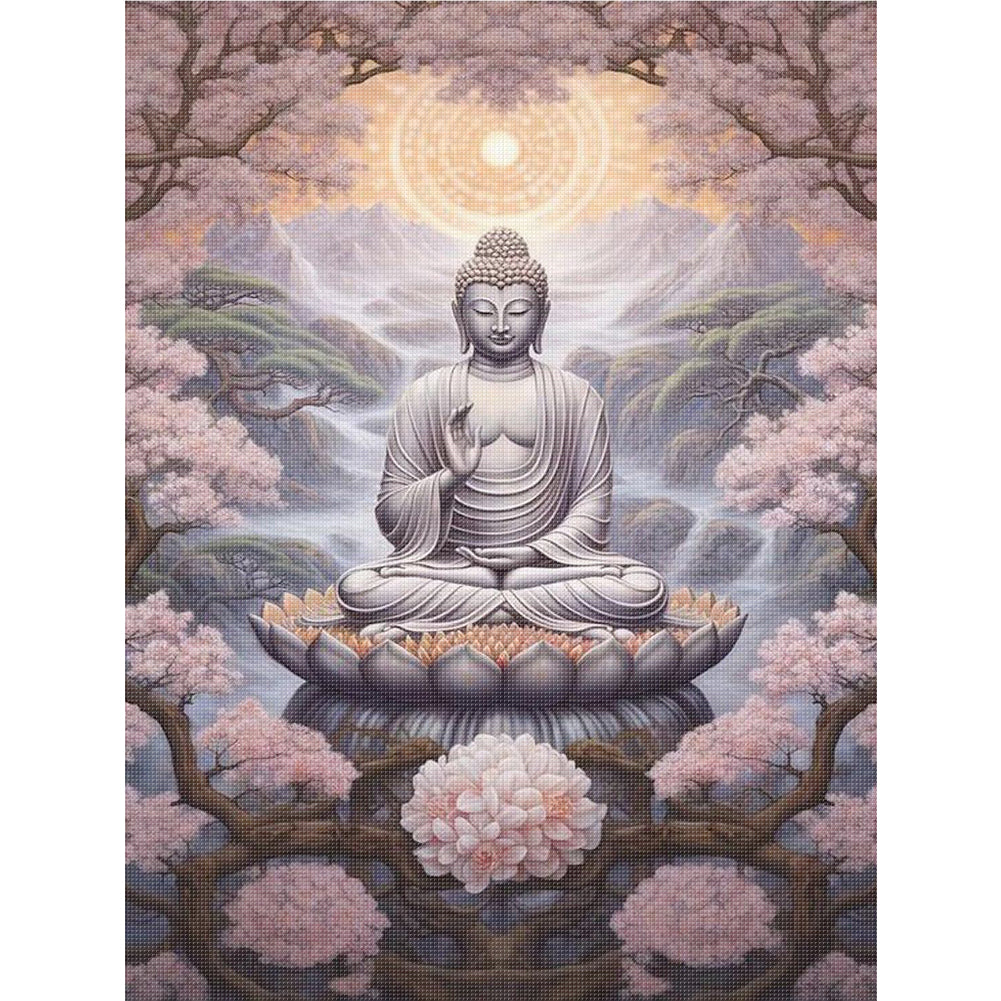 Buddha Statue - 11CT Stamped Cross Stitch 40*55CM
